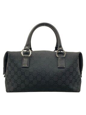 Gucci Handbag GG Pattern Black Leather